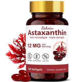 Flacon de Rshoiw Astaxanthin 12mg avec 120 gélules douces