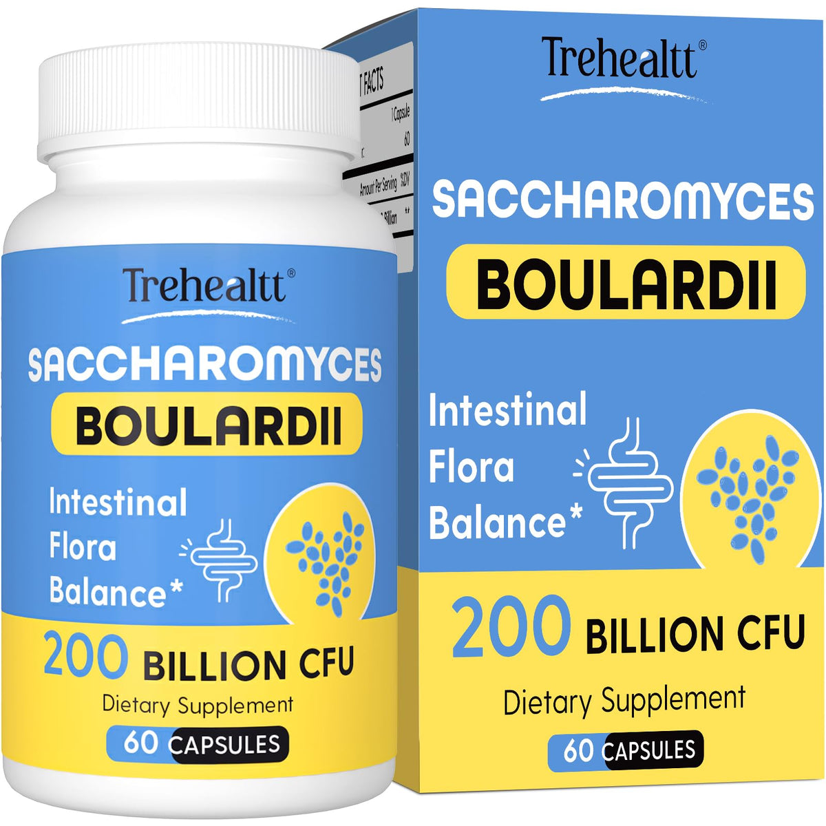 Flacon de Saccharomyces Boulardii Trehealtt 200 milliards CFU, vue avant