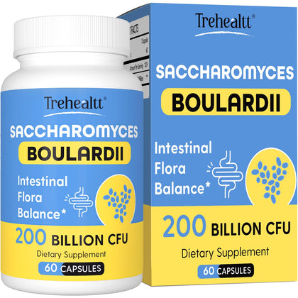 Flacon de Saccharomyces Boulardii Trehealtt 200 milliards CFU, vue avant