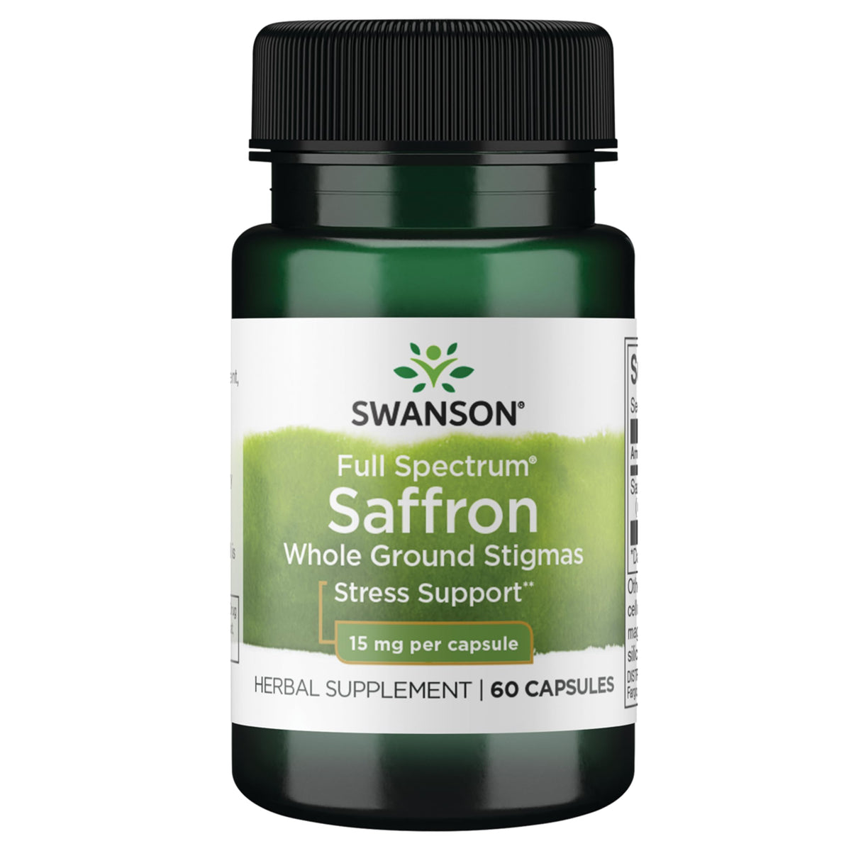 Flacon de Saffran Espagnol Swanson 15 mg 60 capsules végétales
