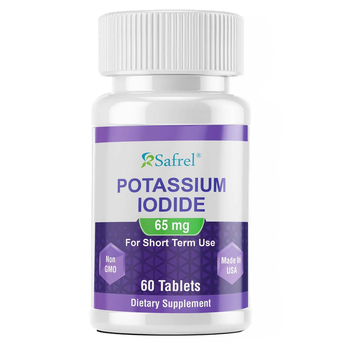 Flacon de Safrel Potassium Iodide 60 comprimés côté