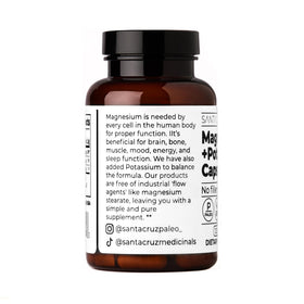 Flacon de Santa Cruz Paleo Magnésium + Potassium 120 capsules avec étiquette