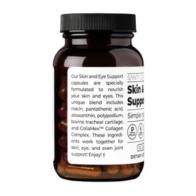 Flacon de Santa Cruz Paleo Peau & Yeux sur une étagère de salle de bain