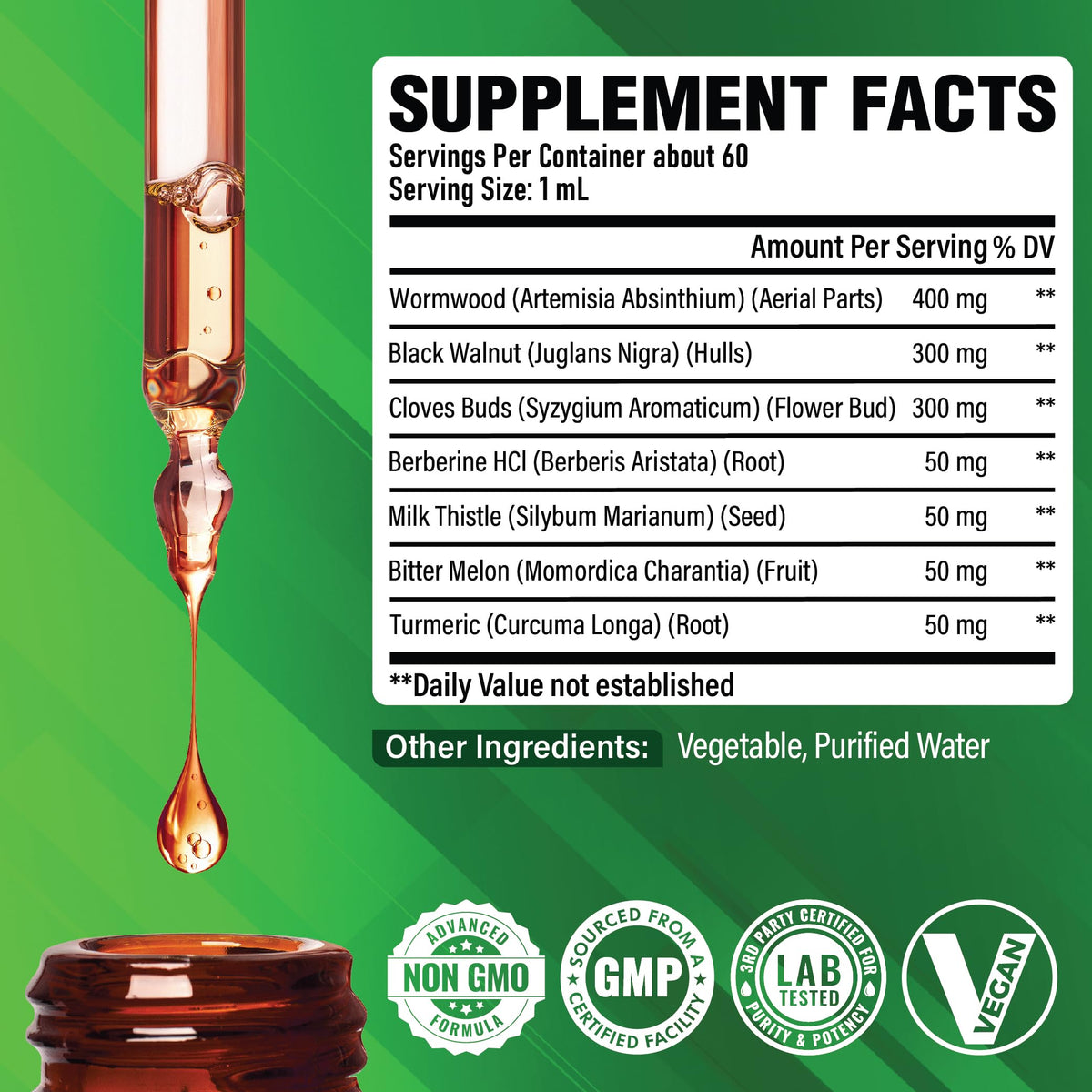 Flacon de Satoomi Gouttes Liquides de Vermouth 60ml avec étiquette