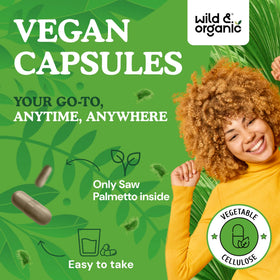 Flacon de Saw Palmetto 500 mg avec étiquette claire