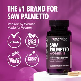 Flacon de Saw Palmetto Femme avec décor floral