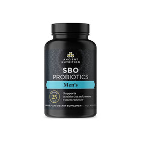 Flacon de SBO Probiotiques Hommes Ancient Nutrition contenant 60 capsules