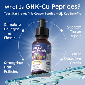 Flacon de Scibalia GHK-CU avec étiquette et dosage