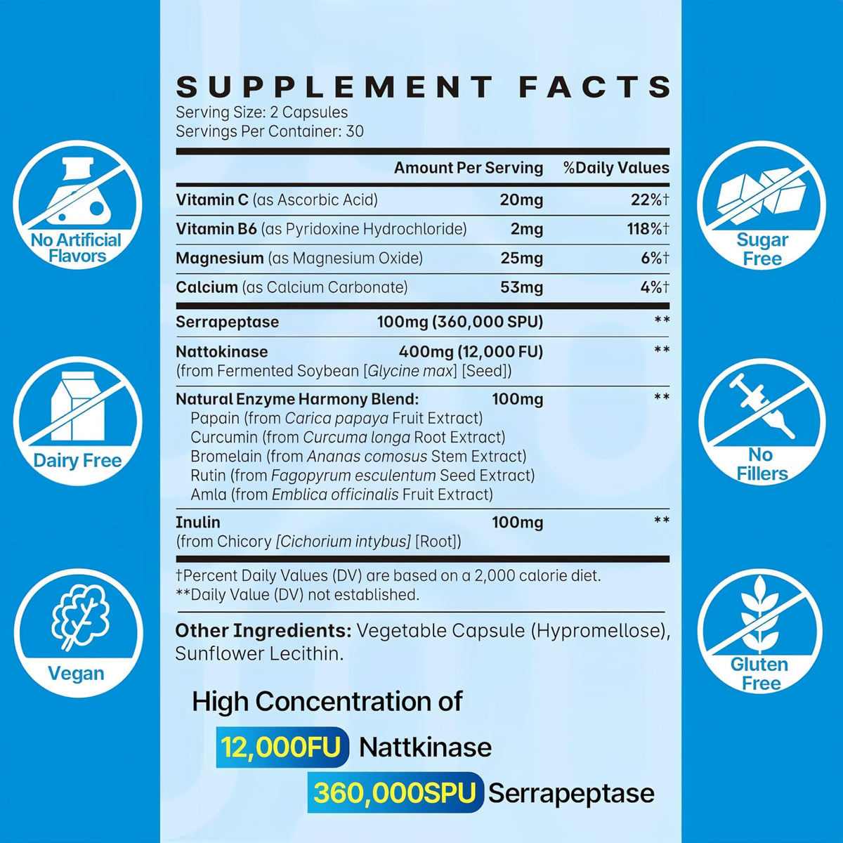 Flacon de SEAFLEX Nattokinase 12 000 FU sur une table en bois