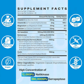 Flacon de SEAFLEX Nattokinase 12 000 FU sur une table en bois