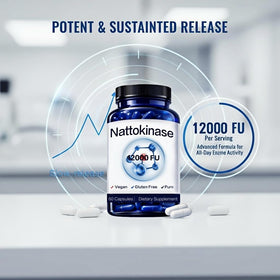 Flacon de SEAFLEX Nattokinase ouvert avec capsules