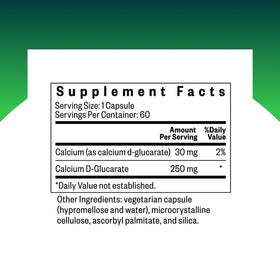 Flacon de Seeking Health Calcium D-Glucarate avec étiquette visible