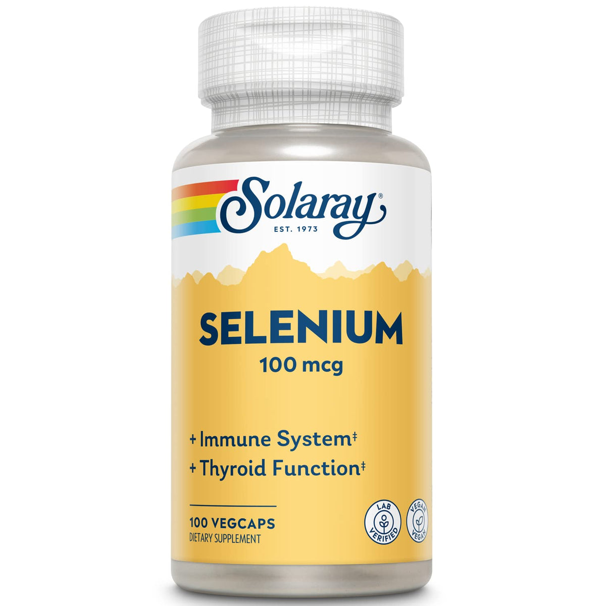 Flacon de Sélénium 100 mcg SOLARAY avec 60 VegCaps