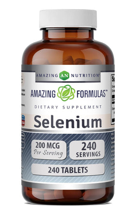 Flacon de sélénium 200 mcg Amazing Nutrition, 240 comprimés