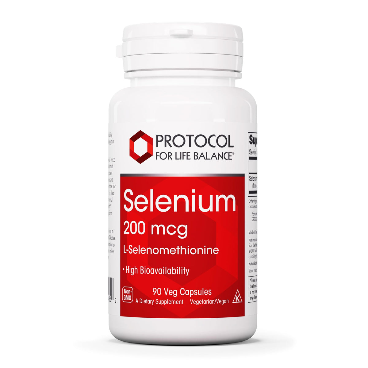 Flacon de sélénium 200 mcg avec 90 capsules végétales