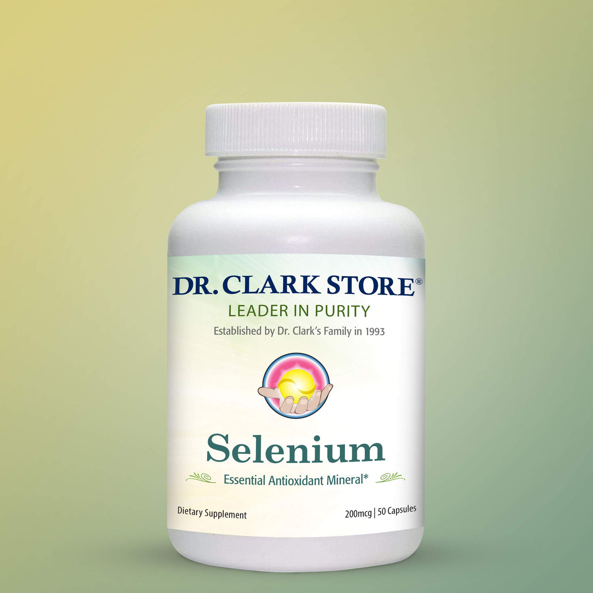 Flacon de Sélénium 200 Mcg ouvert avec capsules visibles