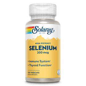 Flacon de sélénium SOLARAY 200mcg, 100 capsules végétales