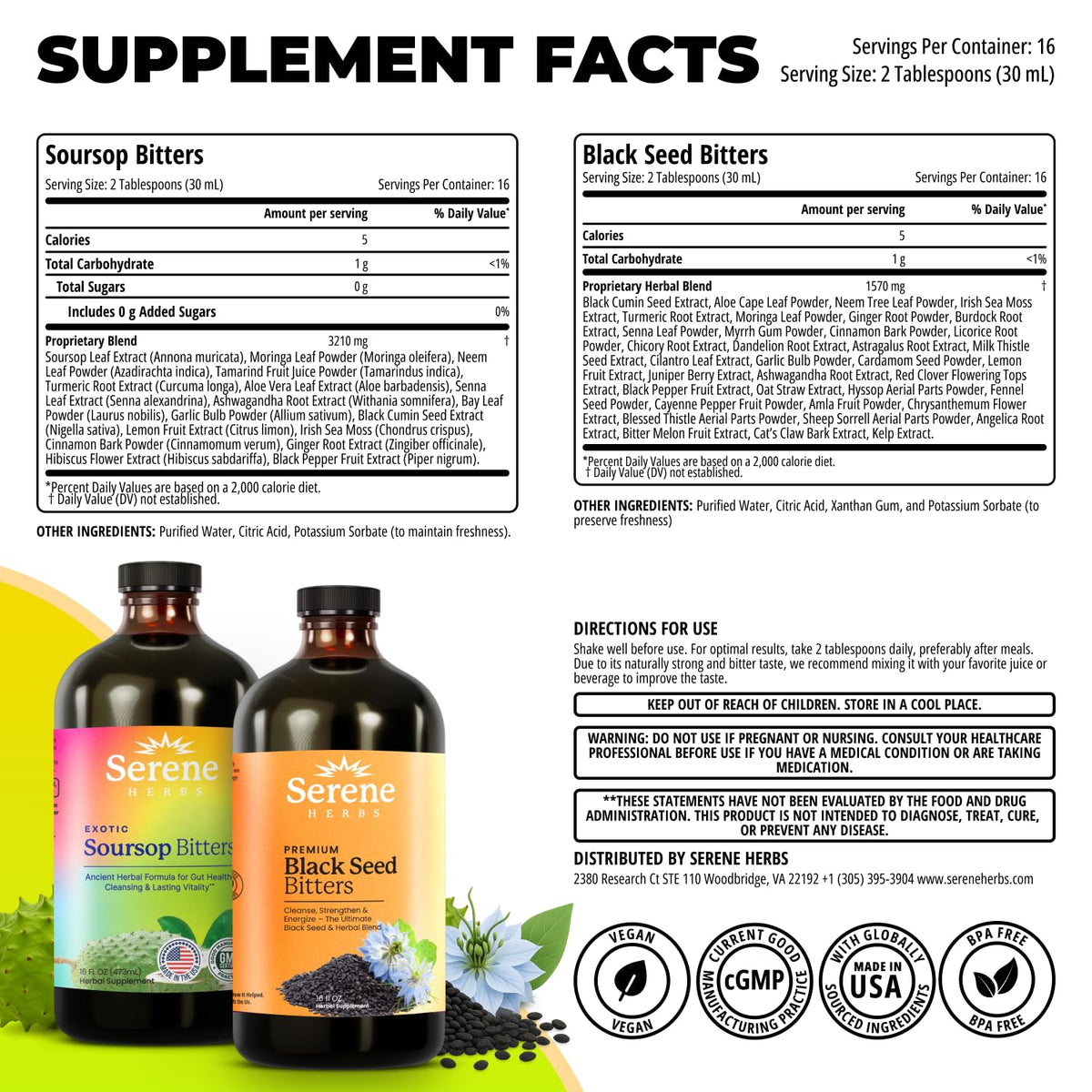 Flacon de Serene Herbs Black Seed Oil avec étiquette visible