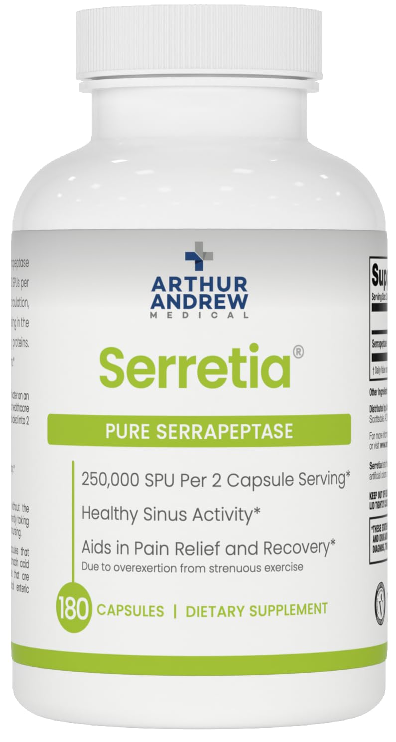 Flacon de Serretia d'Arthur Andrew Medical avec 180 capsules