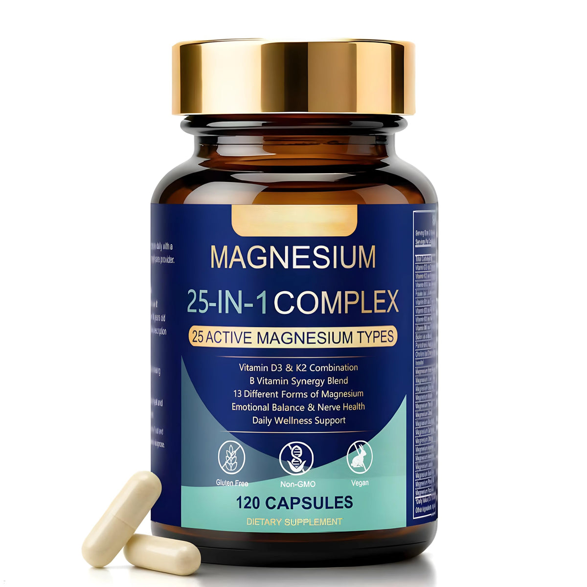 Flacon de SERSANVE Complément Alimentaire Magnésium 25-en-1 120 Capsules