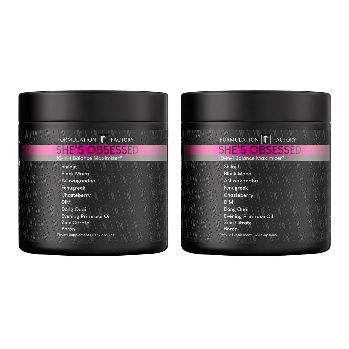 Flacon de She's Obsessed de Formulation Factory avec 240 capsules