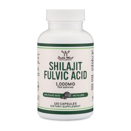 Flacon de Shilajit 1 000mg Double Wood vue avant