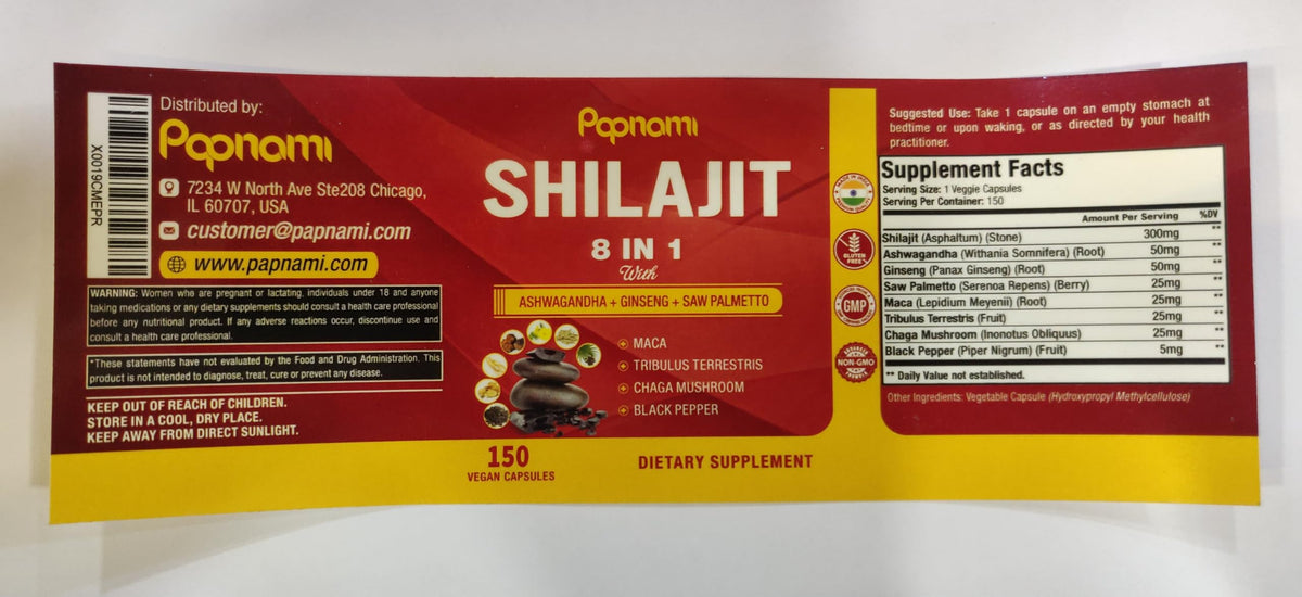 Flacon de Shilajit Himalayen Papnami avec le couvercle ouvert