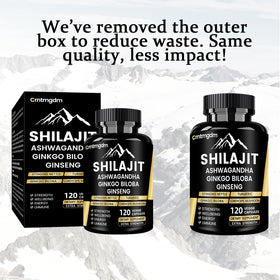 Flacon de Shilajit Juebingy sur une table