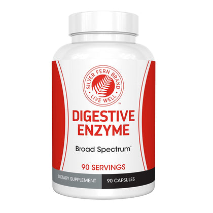 Flacon de Silver Fern Complément Alimentaire Enzymes Multiples 90 Capsules