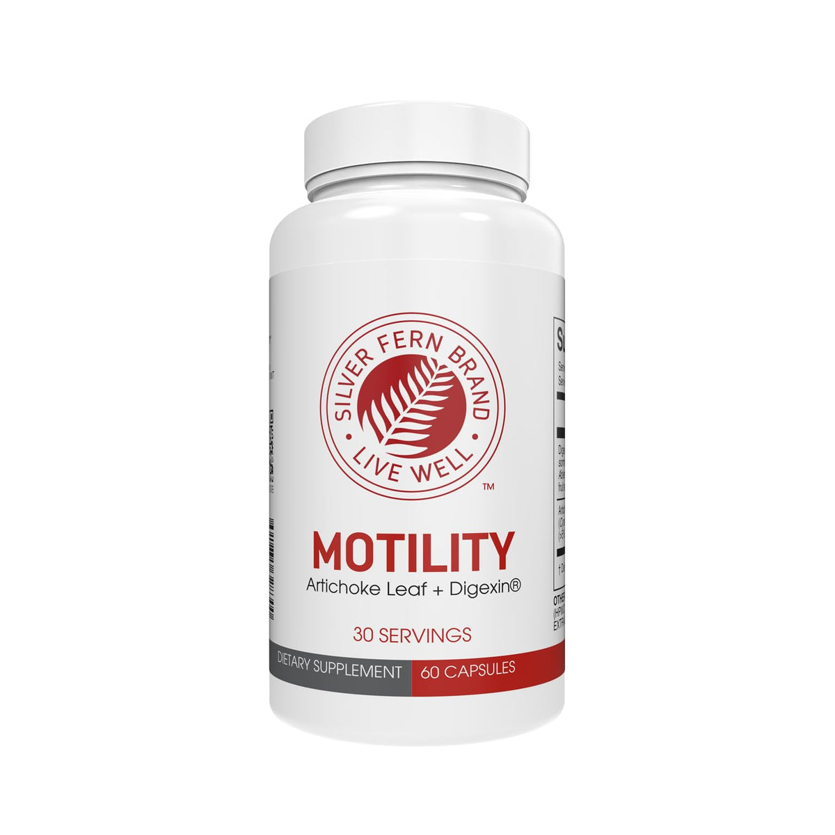 Flacon de Silver Fern Motility 60 capsules avec extrait d'artichaut