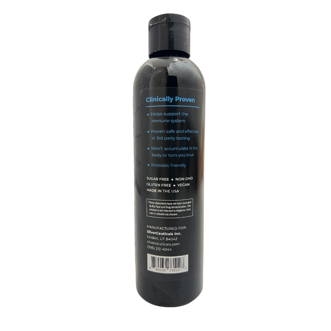 Flacon de SilverCeuticals Argent Colloïdal 10ppm 8oz vue arrière
