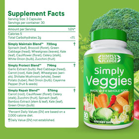 Flacon de Simply Nature's Pledge Superfood - étiquette détaillant les ingrédients
