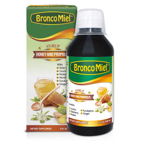 Flacon de sirop de miel BroncoMiel 240 ml avec étiquette