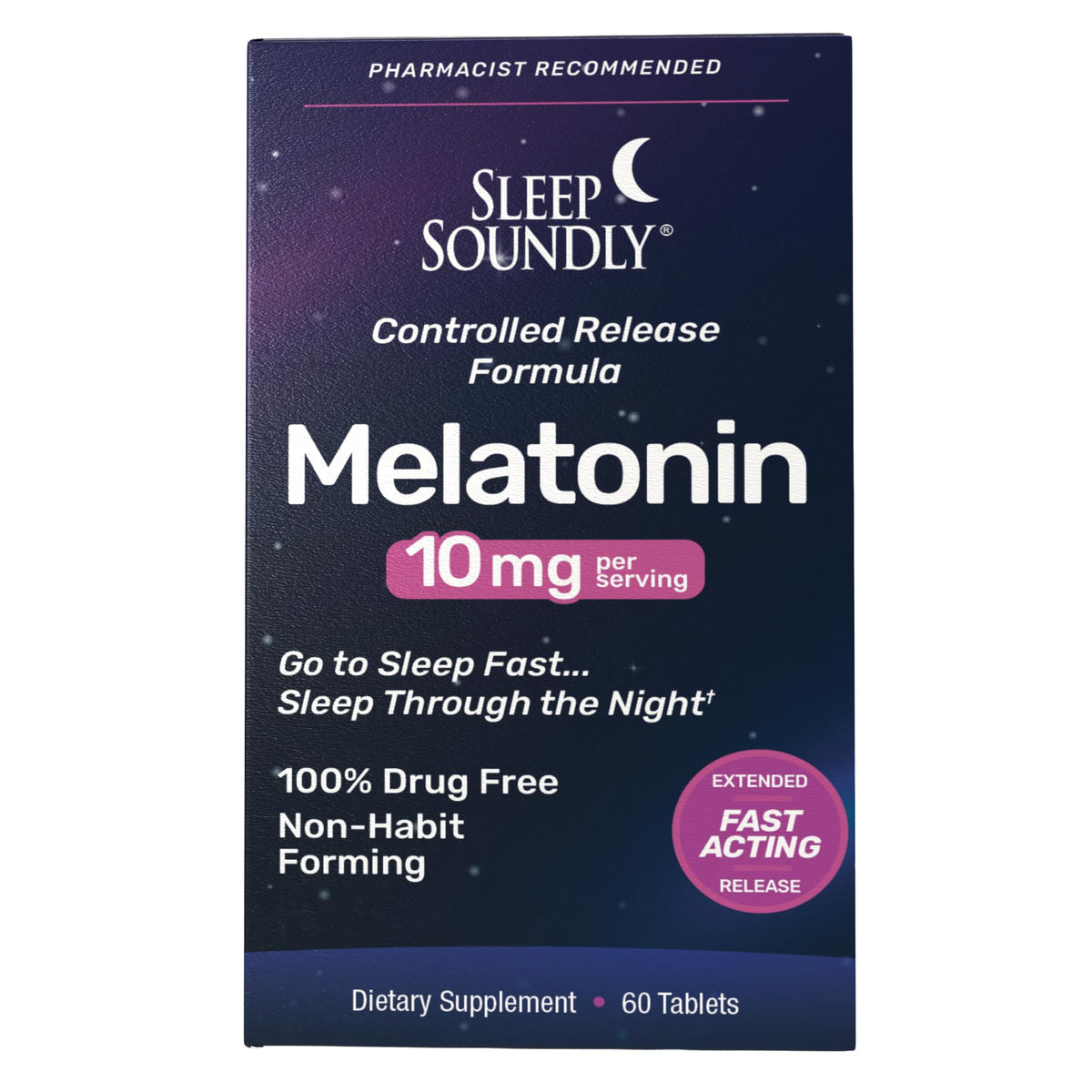 Flacon de Sleep Soundly Melatonine 10mg avec 60 comprimés