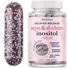 Flacon de SMNutrition Myo-Inositol & D-Chiro Inositol 120 capsules vue de face