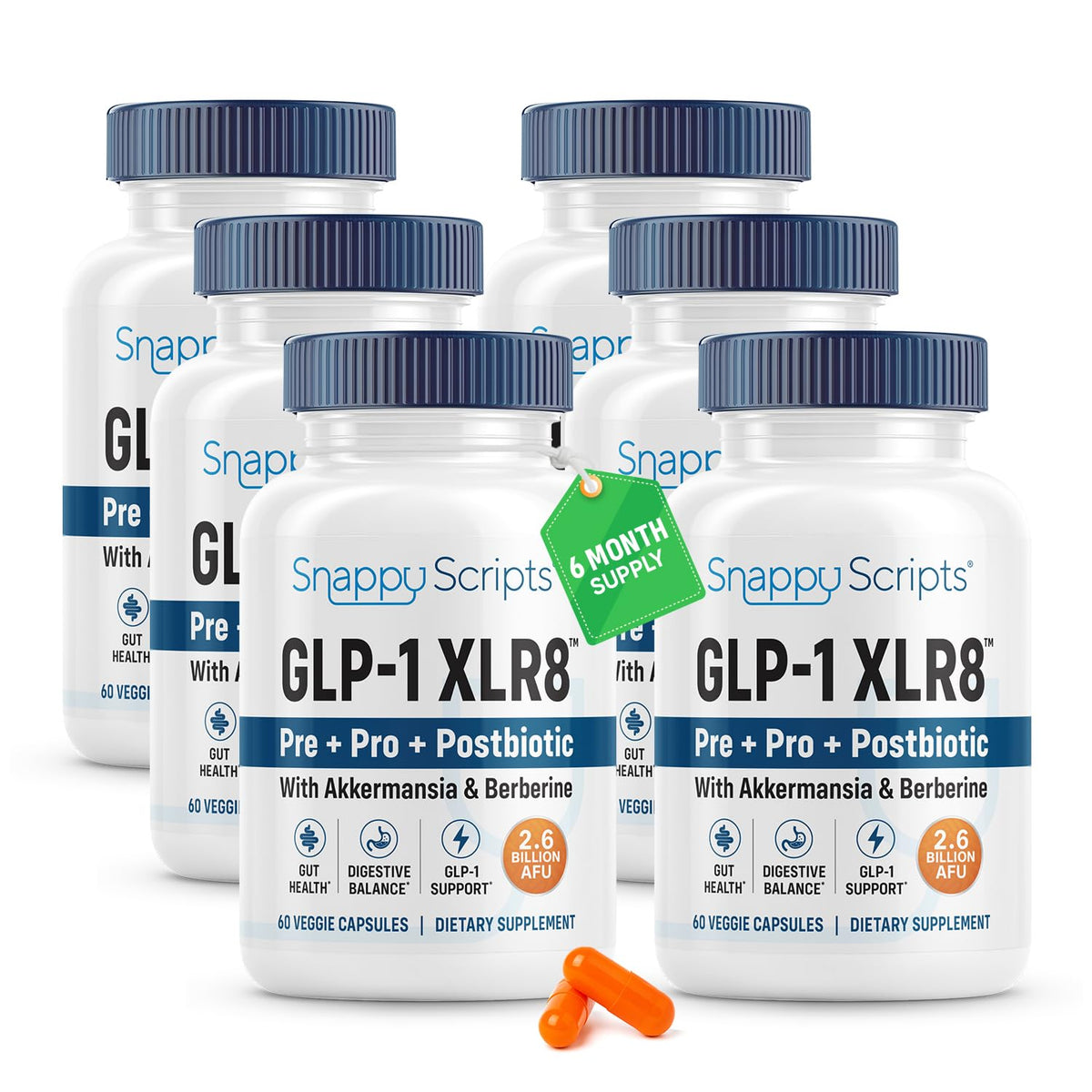 Flacon de Snappy Scripts GLP-1 XLR8 360 capsules vue de face