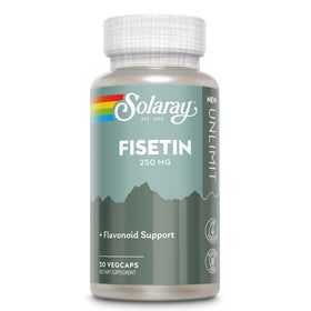 Flacon de SOLARAY Fisetin 250 mg vue avant avec étiquette