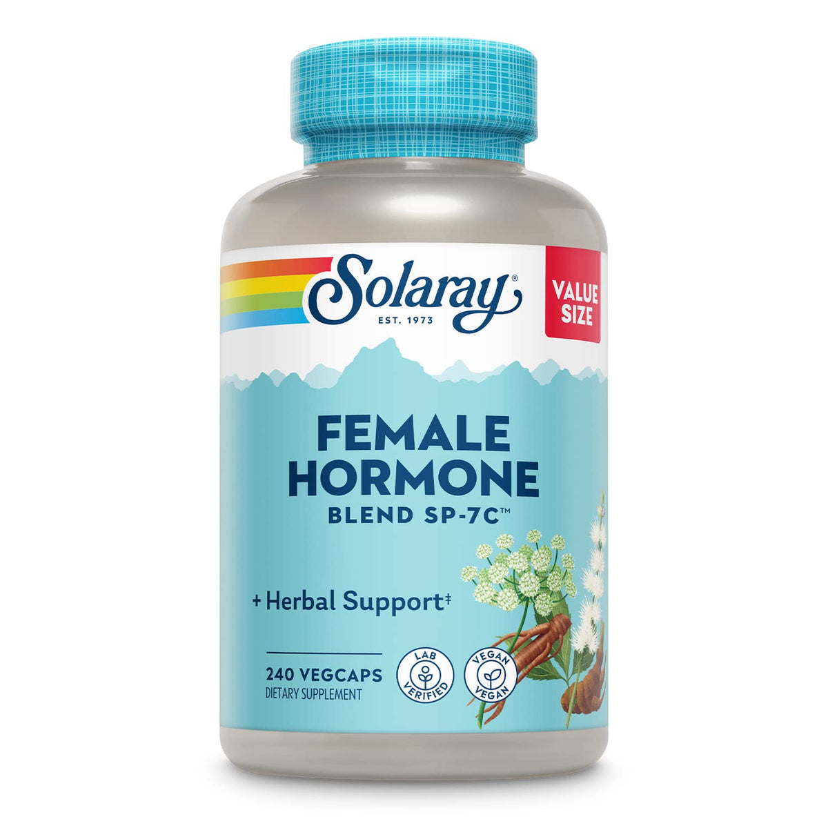 Flacon de SOLARAY Mélange de Plantes pour Femmes, 240 VegCaps