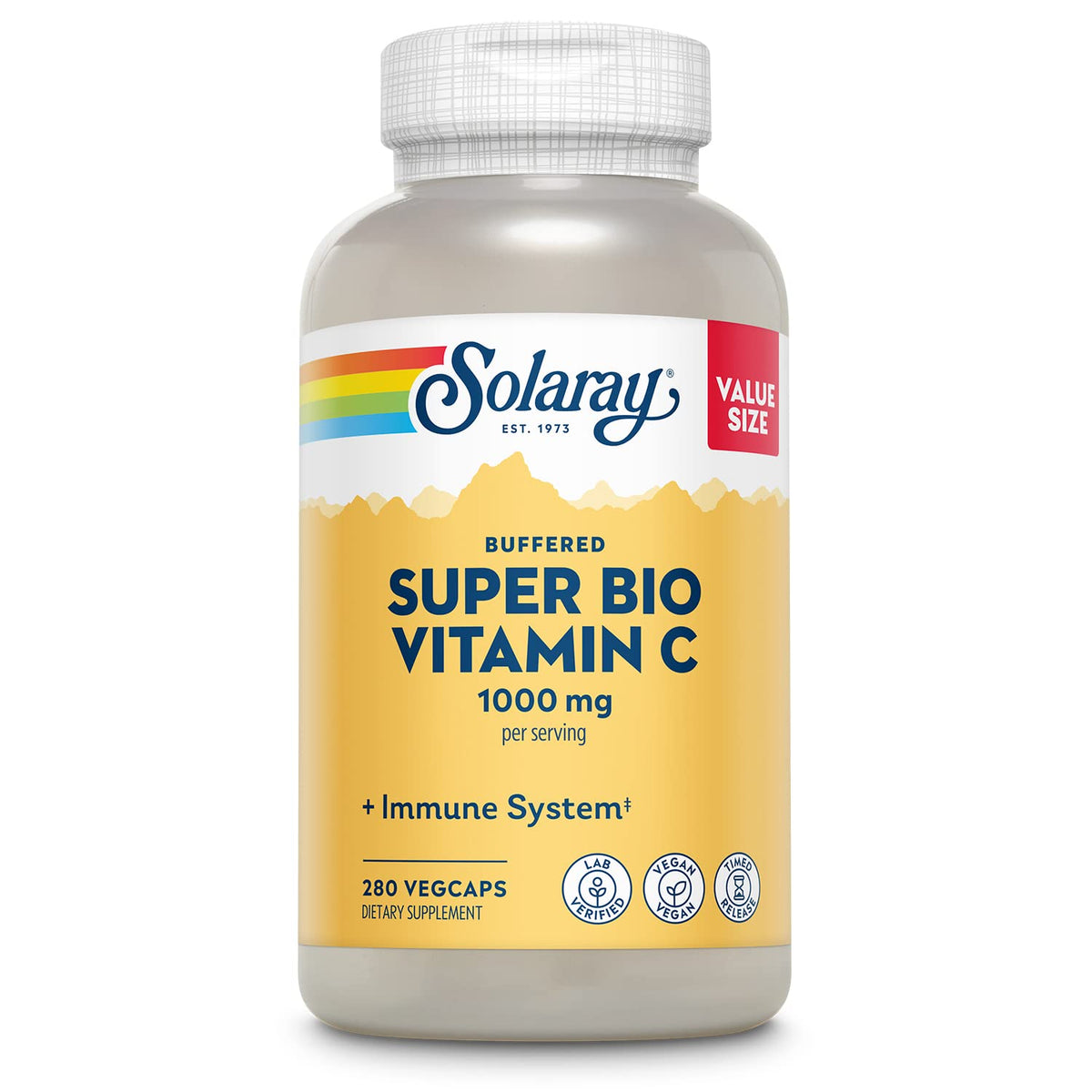 Flacon de SOLARAY Super Bio Vitamine C 1000mg avec 140 VegCaps