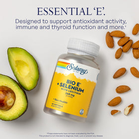 Flacon de SOLARAY Vitamine E avec Sélénium ouvert