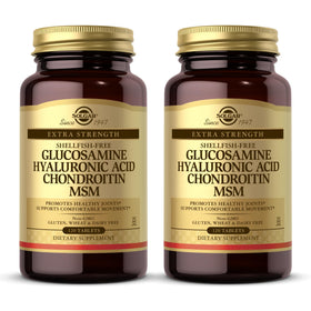 Flacon de Solgar Glucosamine Acide Hyaluronique 120 comprimés vue de face