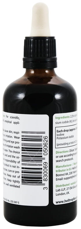Flacon de Solution Iodée Lugol 2,2% avec emballage en tube en carton