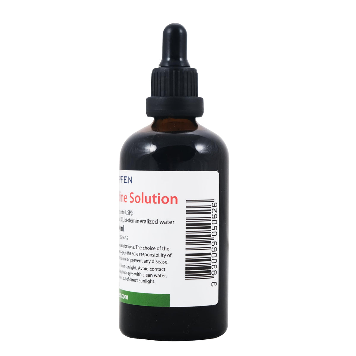 Flacon de Solution Iodée Lugol 2,2% de Heiltropfen sur fond neutre
