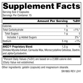 Flacon de Source Naturals AHCC 750 mg avec capsules