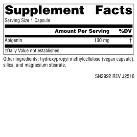 Flacon de Source Naturals Apigenin avec étiquette et dosage
