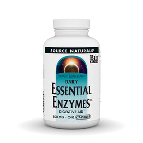 Flacon de Source Naturals Enzymes Essentielles 500mg - 240 capsules