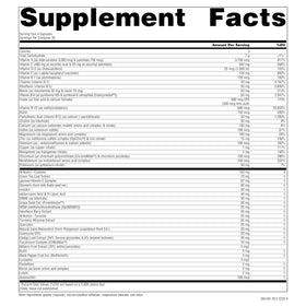 Flacon de Source Naturals Life Force Multiple Multivitamine Sans Fer, étiquette visible