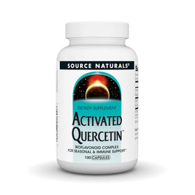 Flacon de Source Naturals Quercétine Activée 100 Capsules vue de face