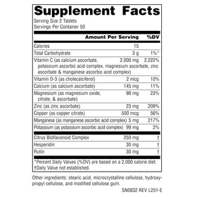 Flacon de Source Naturals Ultimate Ascorbate 1000mg avec étiquette