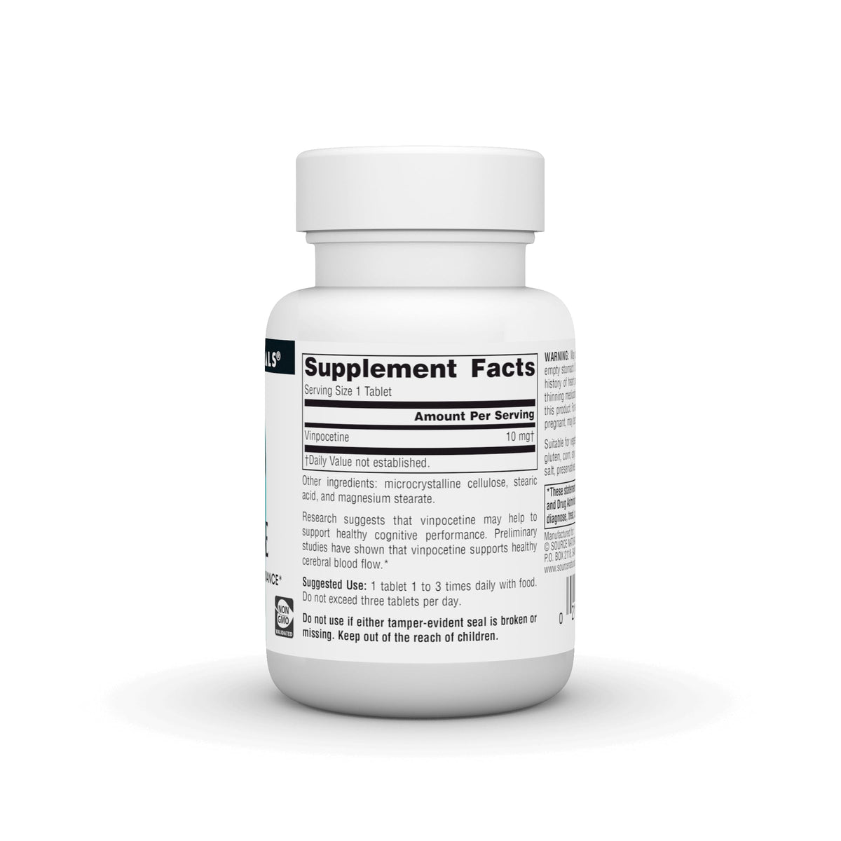Flacon de Source Naturals Vinpocetine 10 mg, 120 comprimés
